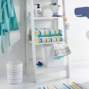 Bathroom Wastebasket White colorful
